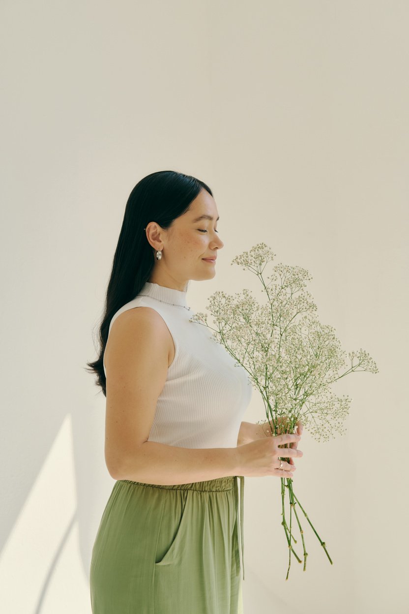 Mindfulness Practices Woman Holding Flowers